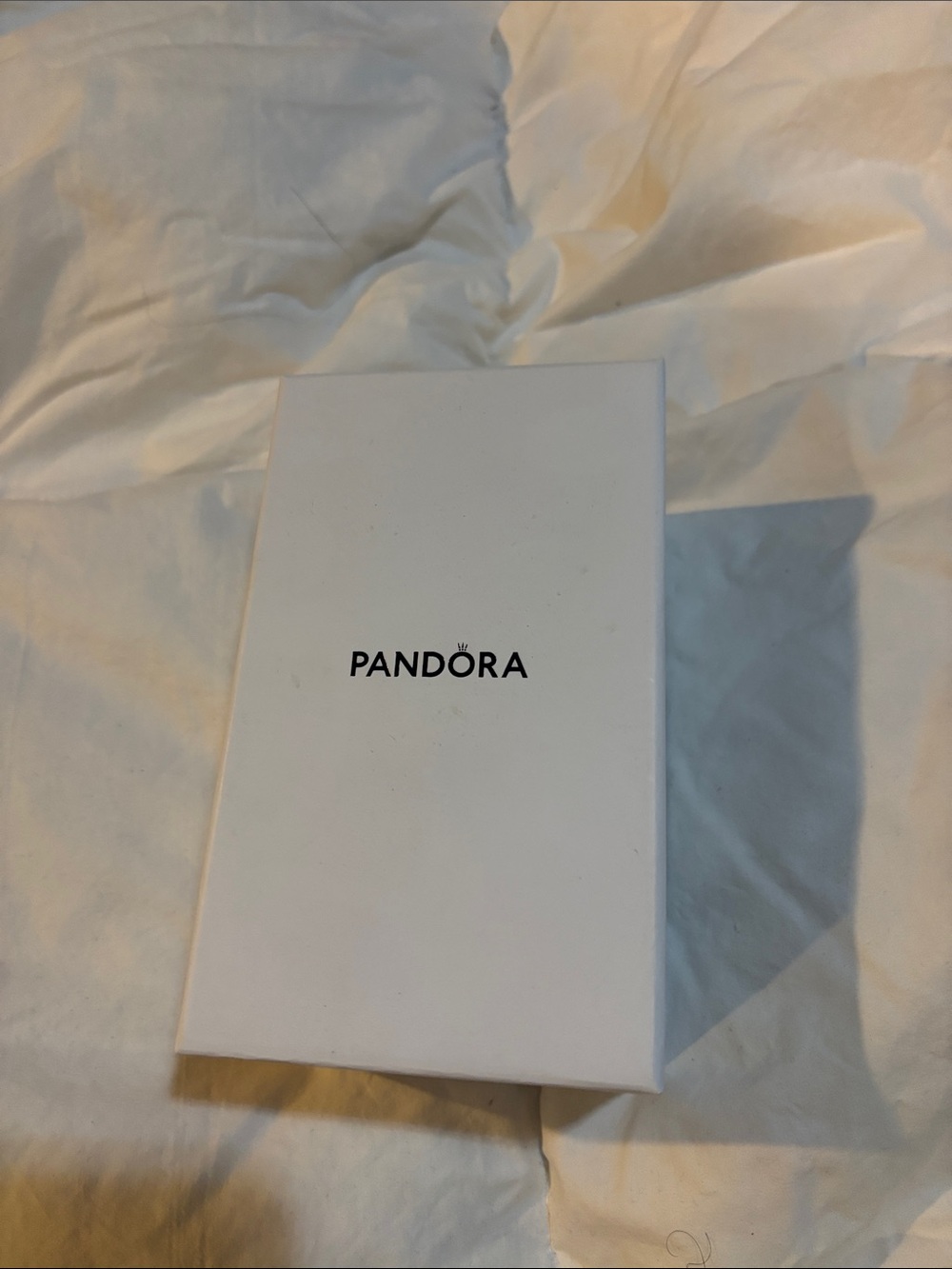 Pandora White Branded Gift Box with Black Logo